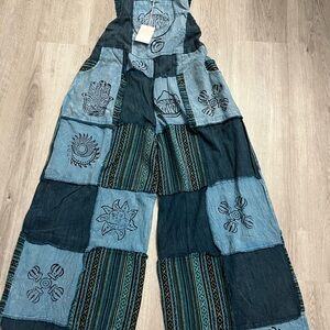 NWT Patchwork Blue Jumpsuit